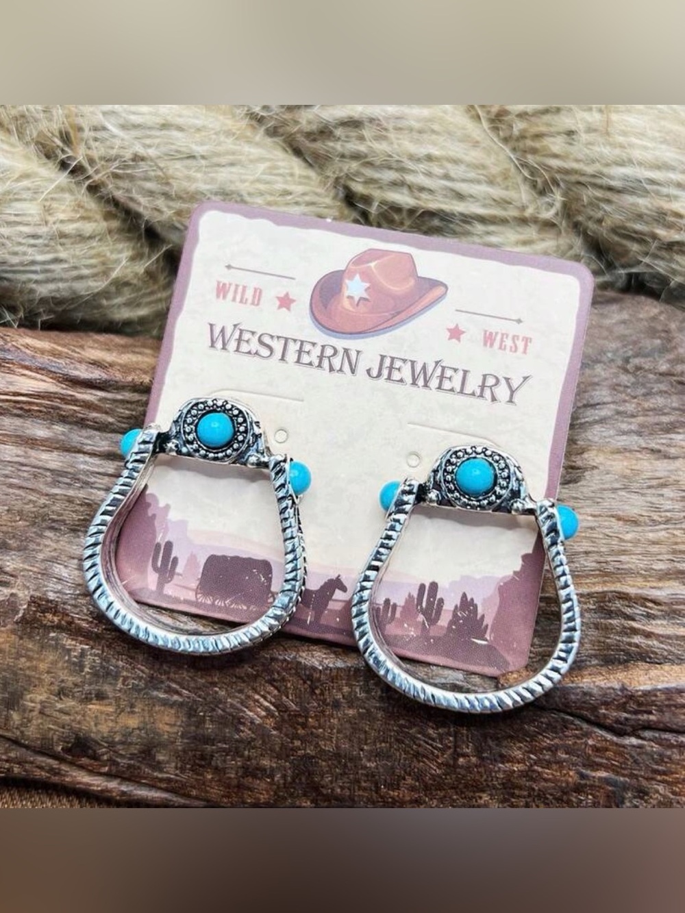 Turquoise Silver Hoop Earrings